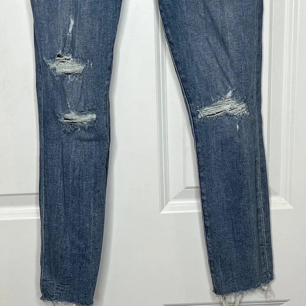 Abercrombie Fitch The Super‎ Skinny Ankle High Rise Distressed Jeans Size 25